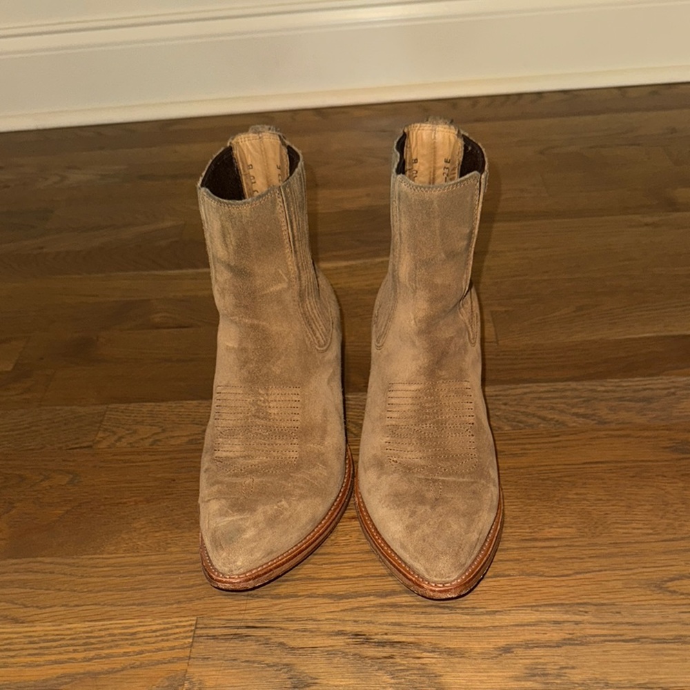 Tan Suede Western Boots